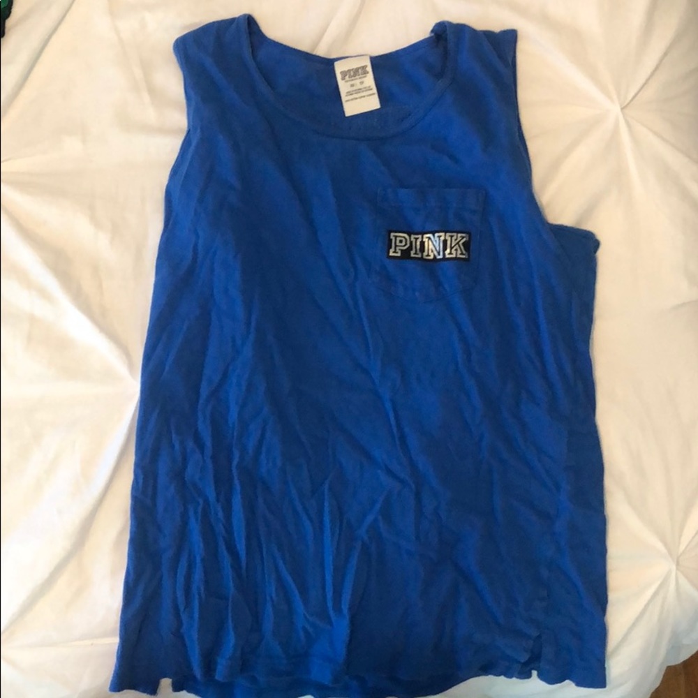 Pink vs blue tank top